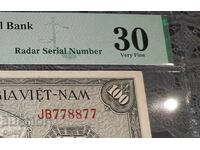 РАДАР СЕРИЯ банкнота от Южен Виетнам 100 Донг 1955 година