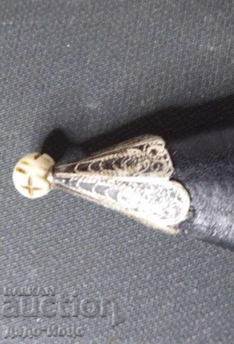 Автентичен дамасково острие нож Звездата на Давид Каракулак - 5