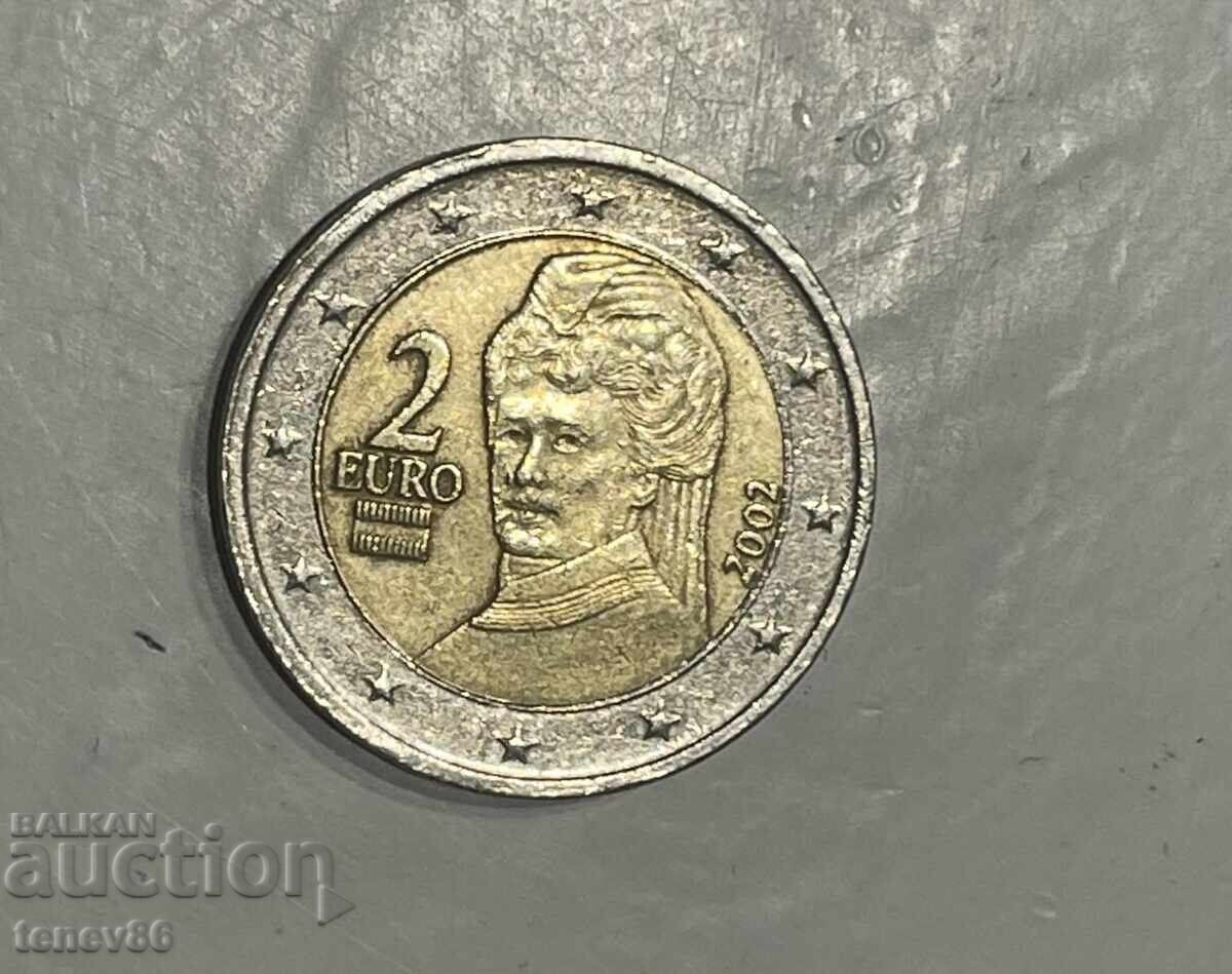 Monedă austriacă de 2 euro, emisă în anul 2002