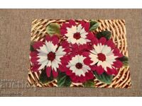 Veche felicitare retro rusească, coș cu flori