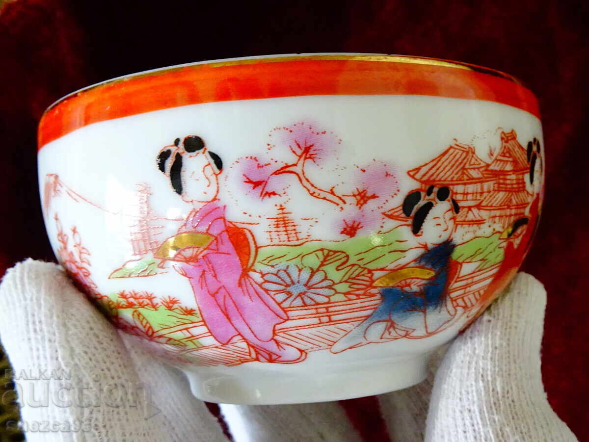 Φλιτζάνι με πιατάκι ιαπωνικής πορσελάνης, χρυσό, σφραγίδα με τιμή € 9.90 | 19.36 BGN