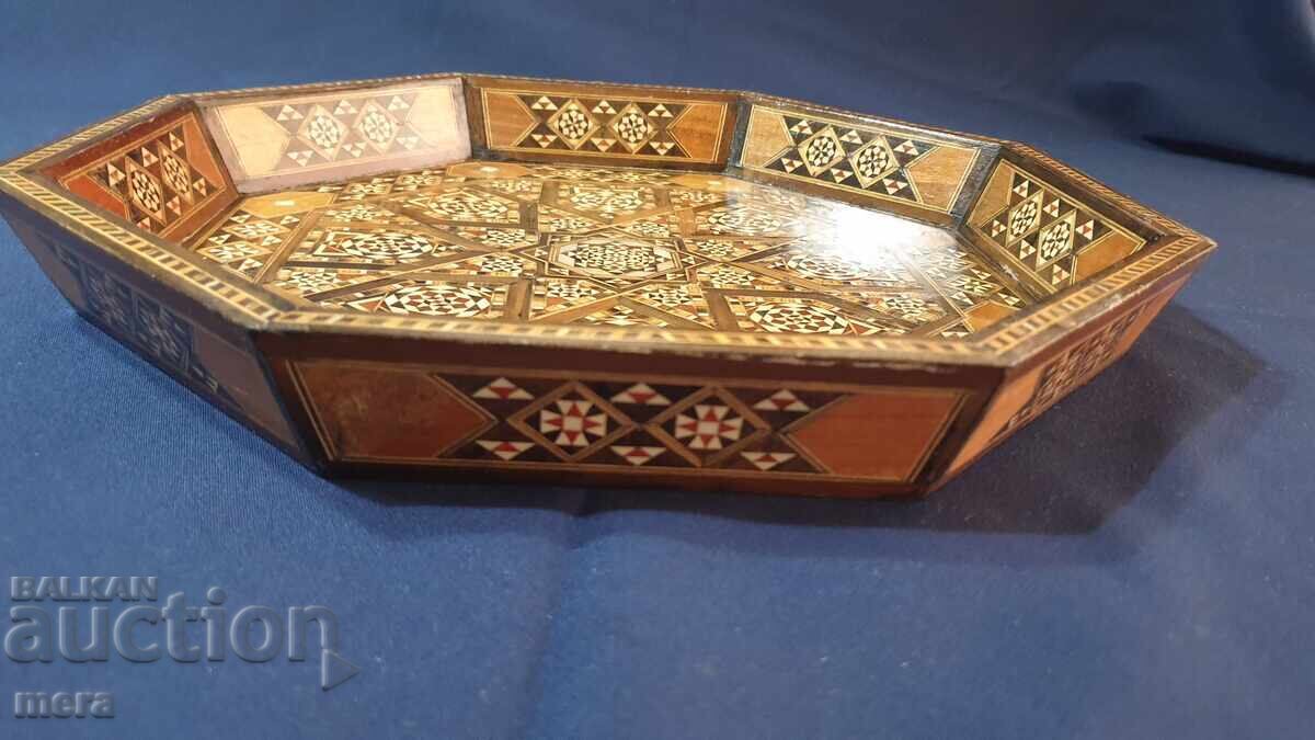 Старинна табла от екзотична дървесина и уникална интарзия - 5
