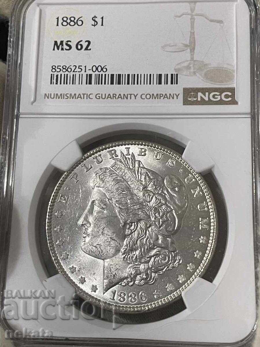 USA, Morgan Dollar 1886 MS62 NGC
