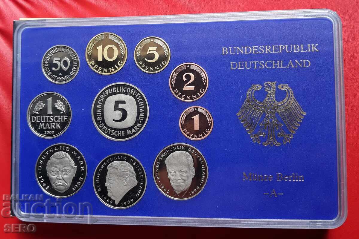 Germania - SET 2000 A - Berlin - 10 monede / 1x5 mărci, 3x2 mărci cu preț € 13.01 | 25.45 BGN