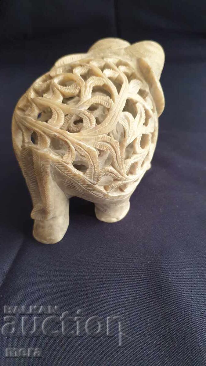 Πλαστική ελέφαντα μητέρα από μάρμαρο-σαπουνόπετρα - 6