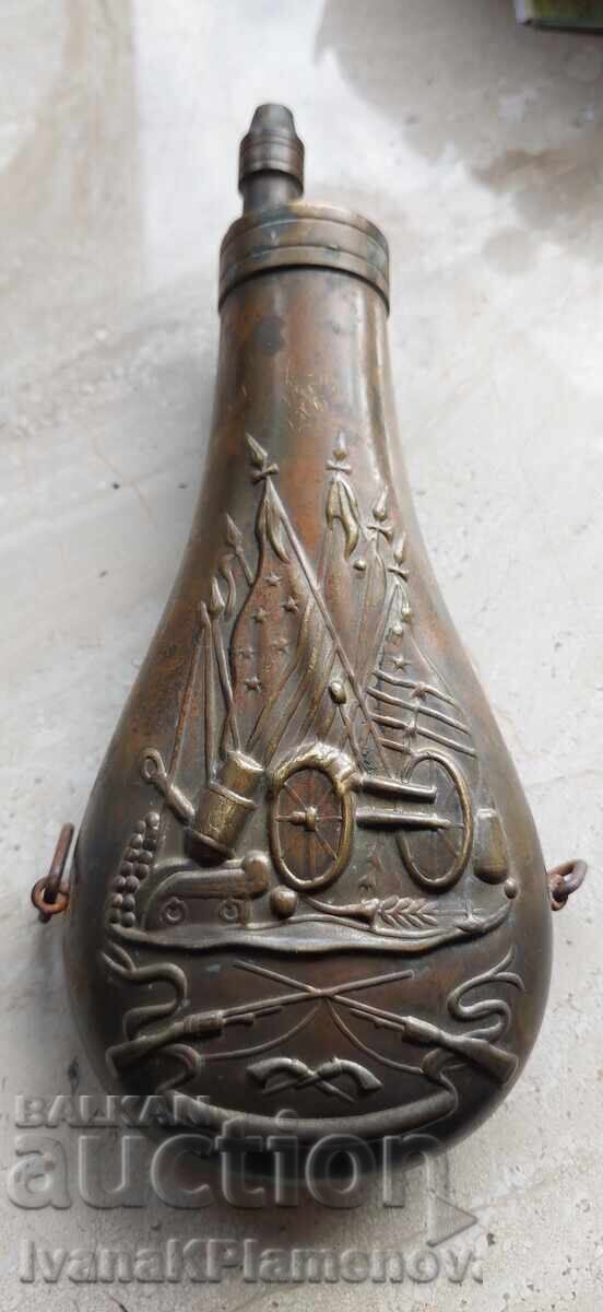 Brass powder flask Italy for connoisseurs - 6