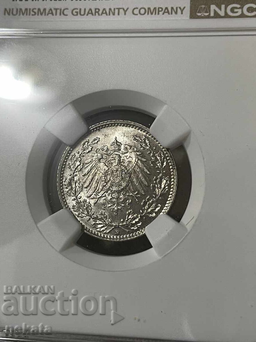Imperiul German, 1/2 marcă 1912 D - München MS64 NGC cu preț € 120.00 | 234.70 BGN