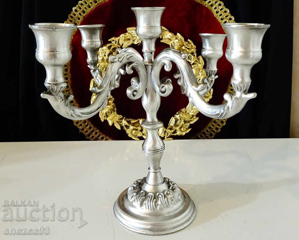 Kaloyan candlestick, five-arm, 1 kg, baroque, stamped