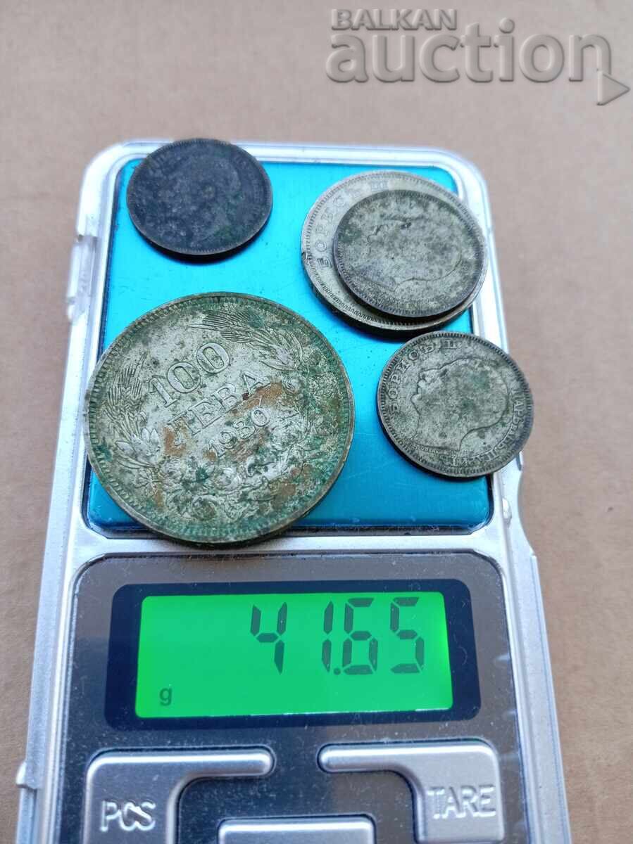 Ασημένια νομίσματα Βόρις 1930 100 50 20 λέβα παρτίδα - 7