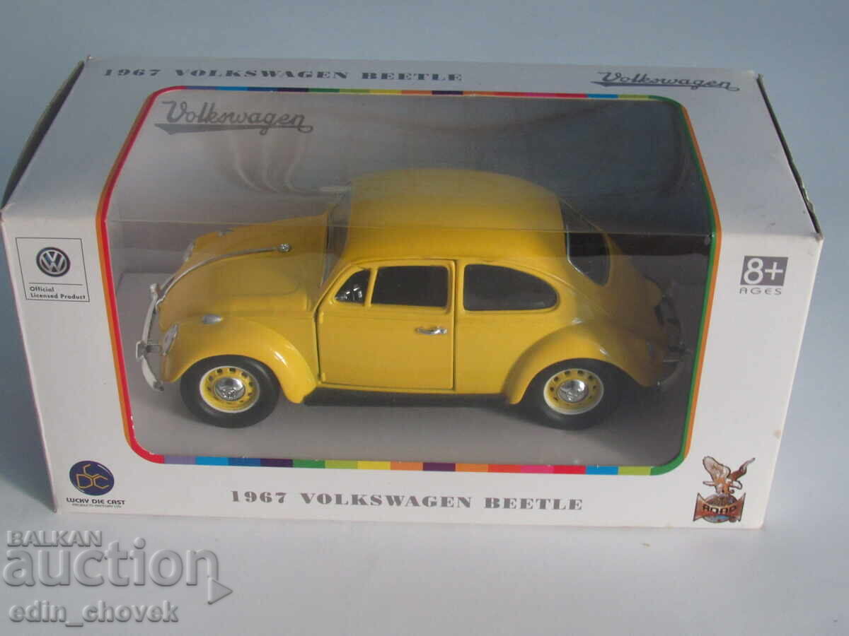 1/24 Mașinuță metalică de colecție Lucky 1967 VW Beetle