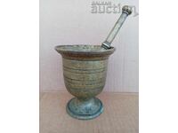 Старинно бронзово хаванче с чукало  хаван