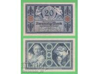 (¯`'•.¸ГЕРМАНИЯ  20 марки 1915  aUNC¸.•'´¯)
