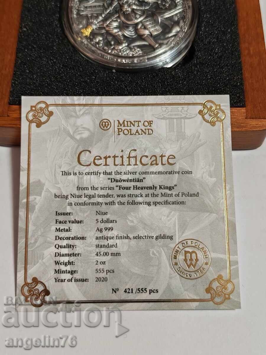 Licitație 5 dolari 2020 Niue 2 uncii