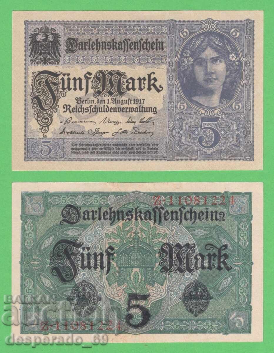 (¯`'•.¸ГЕРМАНИЯ  5 марки 1917  UNC  (1)¸.•'´¯)