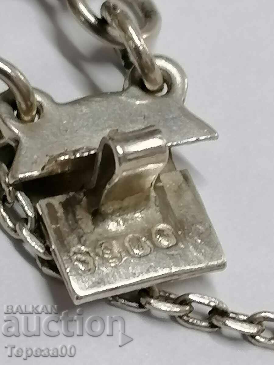 Стара сребърна гривна рози с естествени камъни - 5