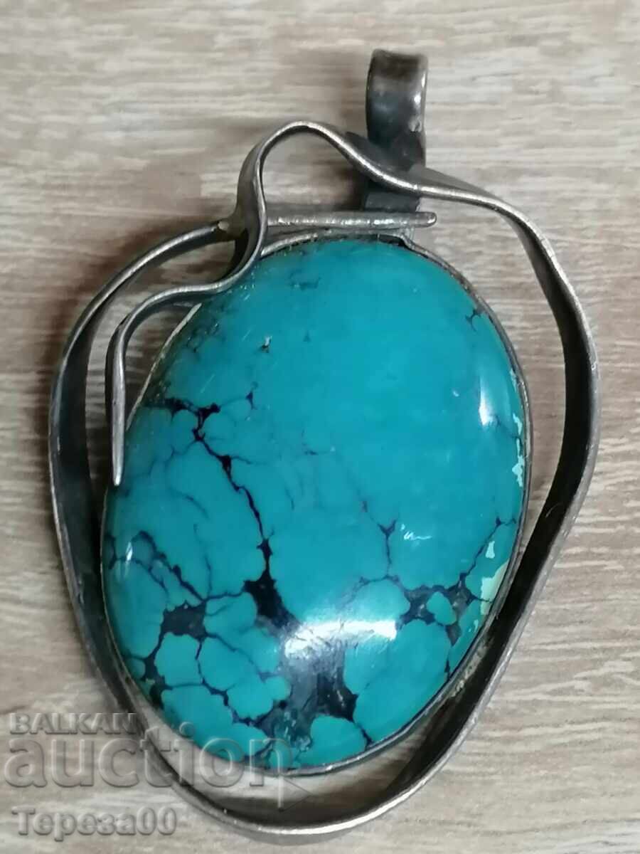 Μασίφ, τεράστιο ασημένιο μενταγιόν με τυρκουάζ Βάρος 43.42γρ με τιμή € 88.00 | 172.11 BGN Μασίφ, τεράστιο ασημένιο μενταγιόν με τυρκουάζ Βάρος 43.42γρ με τιμή € 88.00 | 172.11 BGN