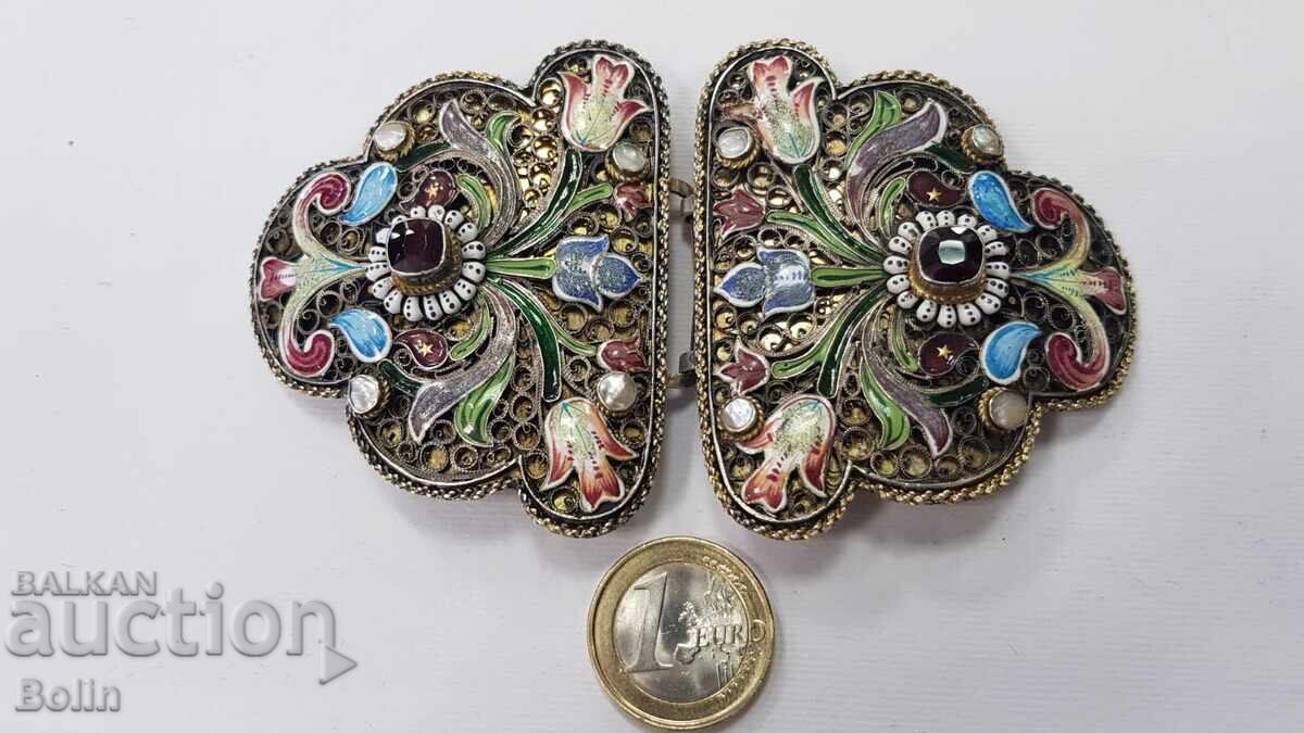 Rară Austriacă, tocă, pafta, argint cu email - secolul al XIX-lea - 7