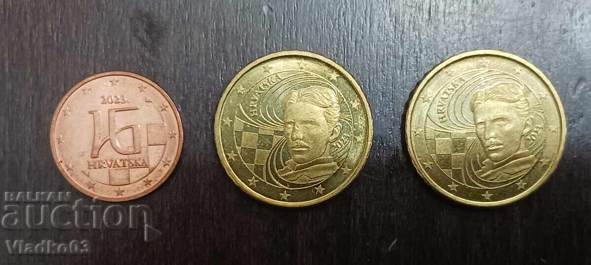 Λοτ 3 νομίσματα Κροατίας Κροατικά 1, 10 λεπτά ευρώ Ν. Τέσλα με τιμή € 0.90 | 1.76 BGN