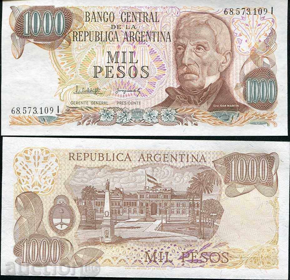 LICITAȚIE ZORBA ARGENTINA 1000 PESOS 1976 / 83 MOD 304d UNC