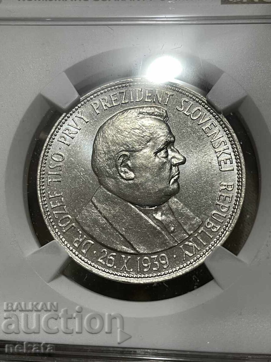 Licitație Slovacia, 20 coroane 1939 MS63 NGC Jozef Tiso