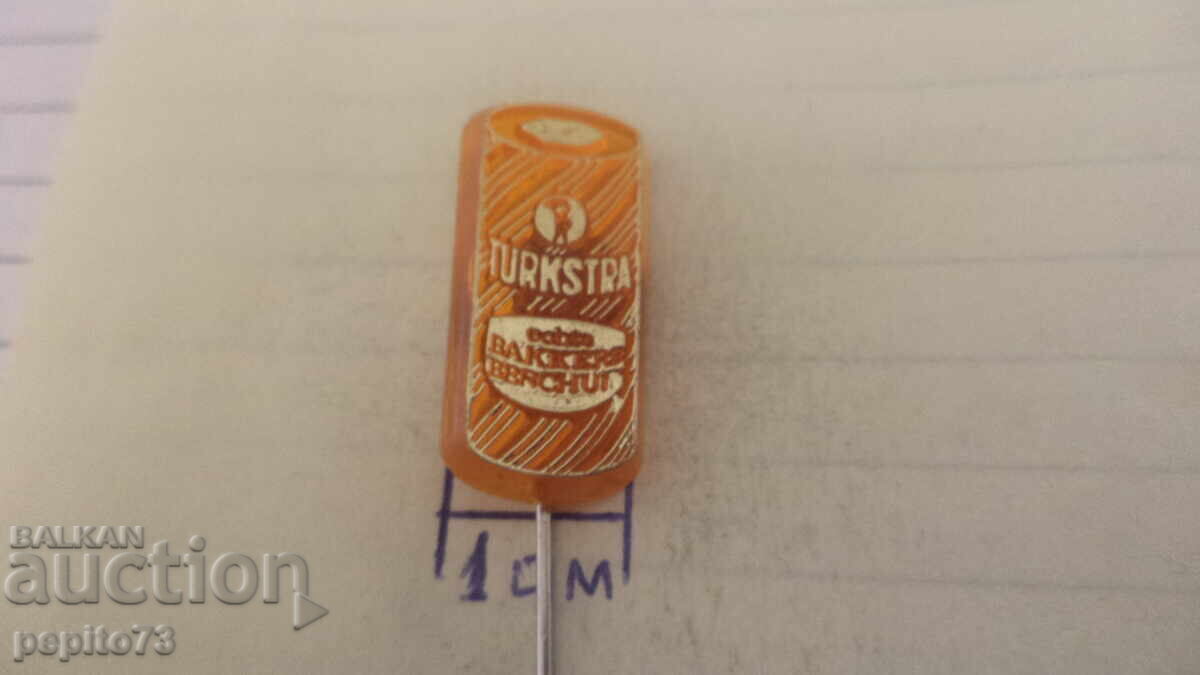 Insigna publicitară, Turkstra, marcă biscuiți cu preț € 1.00 | 1.96 BGN