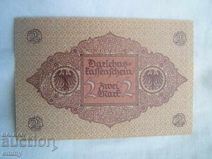 Bancnotă Reichsmark - 2 mărci, Germania 1920 cu preț € 2.30 | 4.50 BGN Bancnotă Reichsmark - 2 mărci, Germania 1920 cu preț € 2.30 | 4.50 BGN