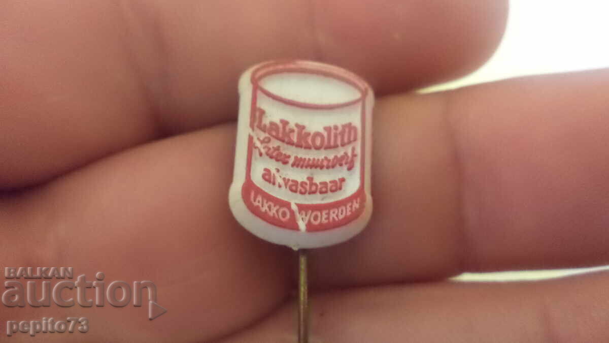 Advertising badge, Lakkolith, paint brand