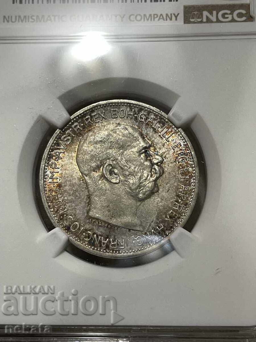 Licitație Austria, 2 coroane 1912 g. AU58 NGC