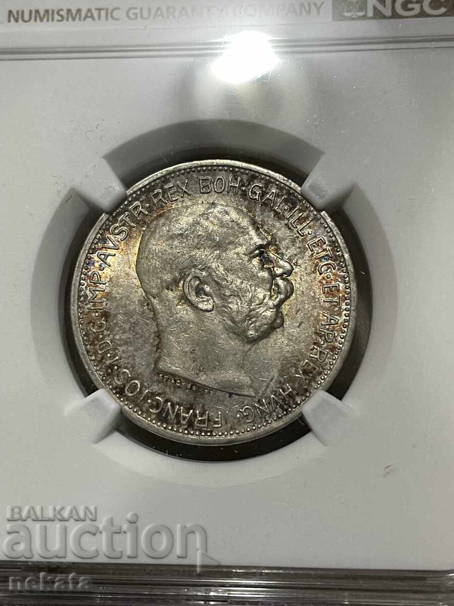 Austria, 2 coroane 1912 g. AU58 NGC
