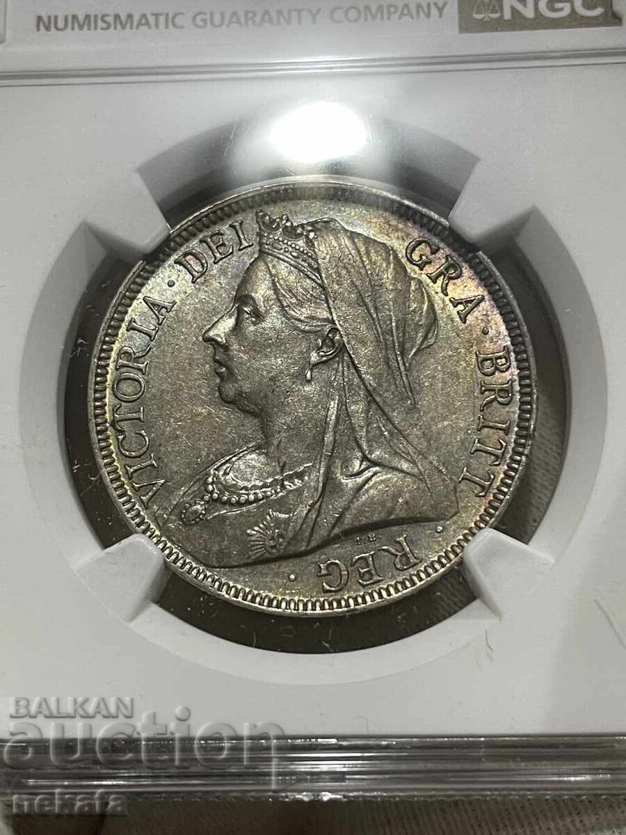 Ηνωμένο Βασίλειο, 1/2 Κορώνες 1897 AU58 NGC