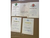 5 documente pentru insigne, semne și diplome comuniste bulgare