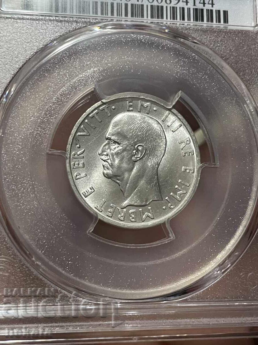 Аукцион Албания, 5 Лек 1939 г. MS64 PCGS
