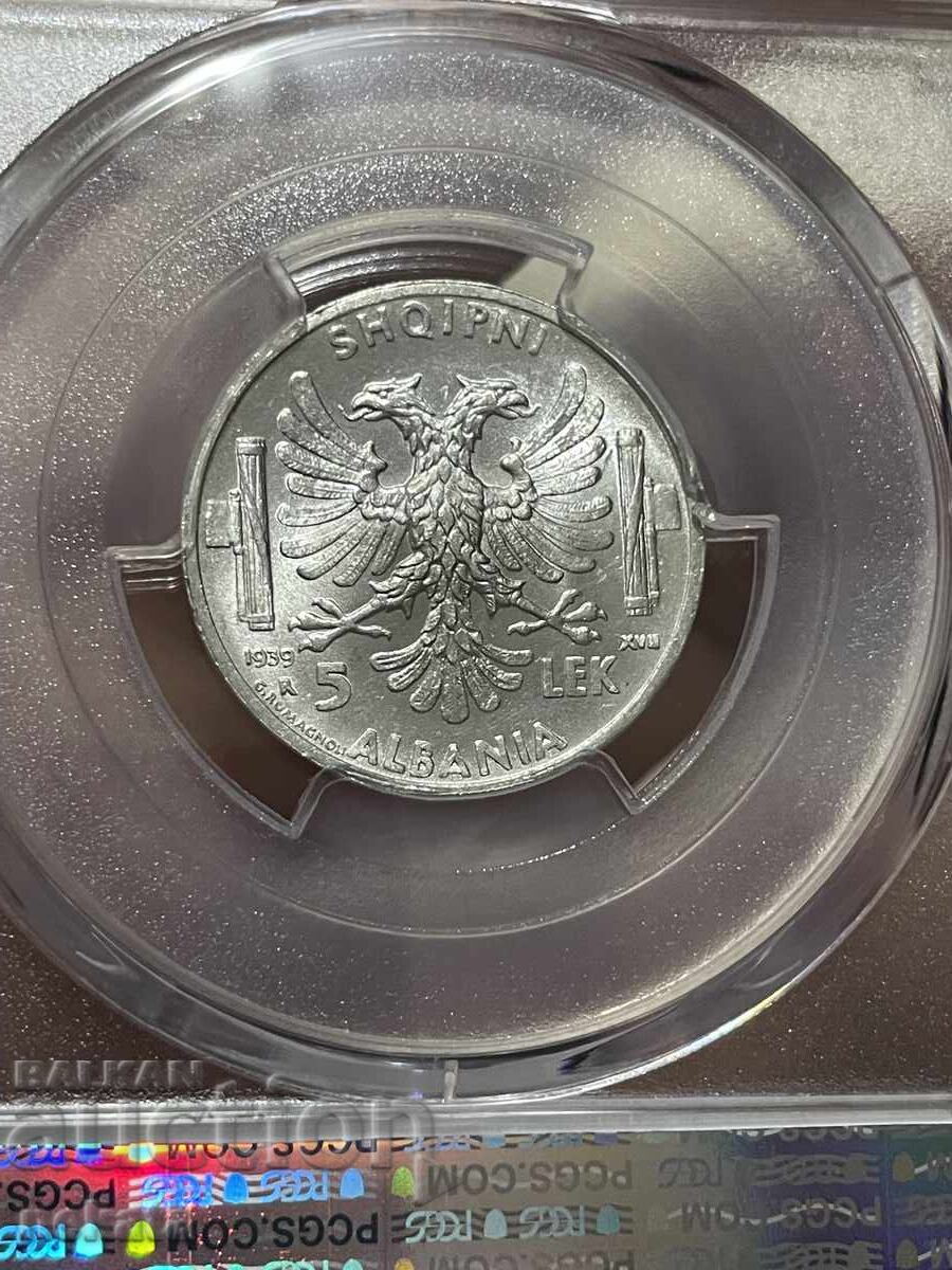 Албания, 5 Лек 1939 г. MS64 PCGS - 5