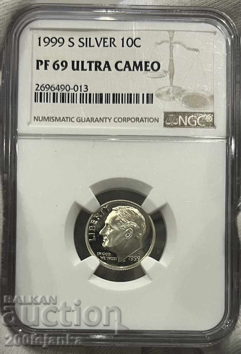 10 λεπτά 1999 PF 69 ULTRA CAMEO NGC
