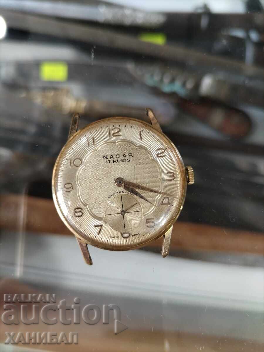 CEAS ELVEȚIAN AURIT NACAR 17 RUBINE