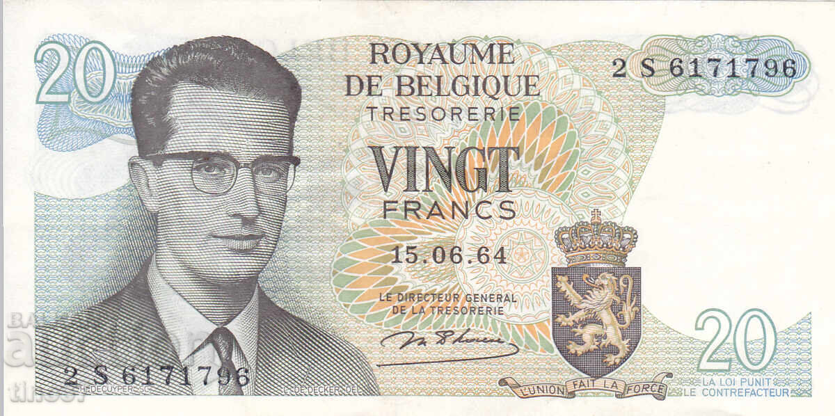 tino37- ΒΕΛΓΙΟ - 20 ΦΡΑΓΚΟ - 1964- XF με τιμή € 2.50 | 4.89 BGN