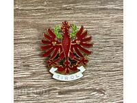 Vintage "TIROL" badge with coat of arms (double-headed eagle), Souval Wien