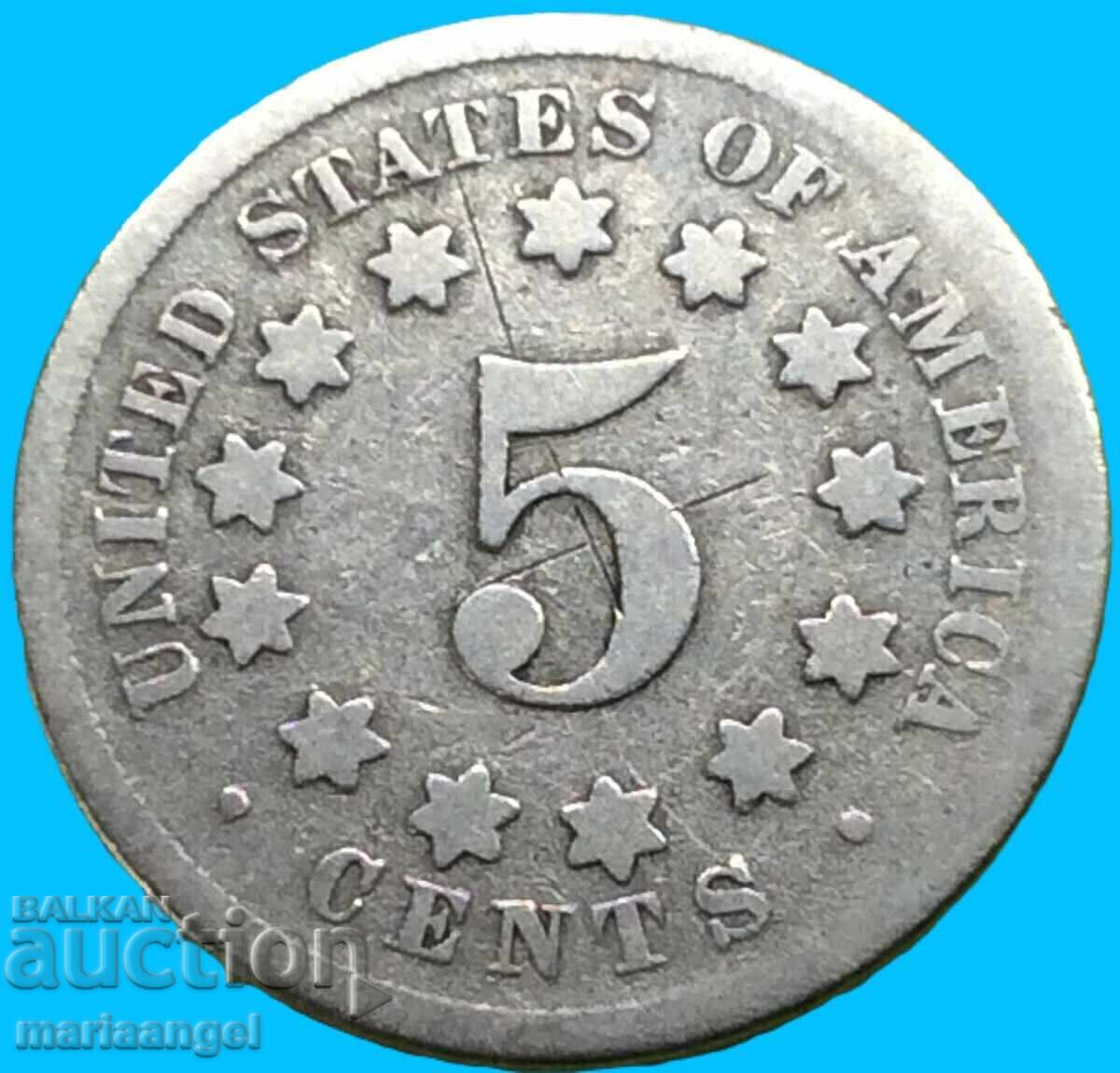 Auction USA 5 Cents 1868 SHIELD Nickel 2 Auction USA 5 Cents 1868 SHIELD Nickel 2