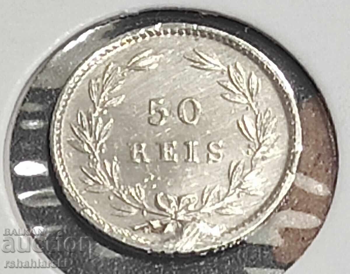 Монета Португалия (Сребро) "C" 50 рейса [1877] с цена € 45.00 | 88.01 лв.