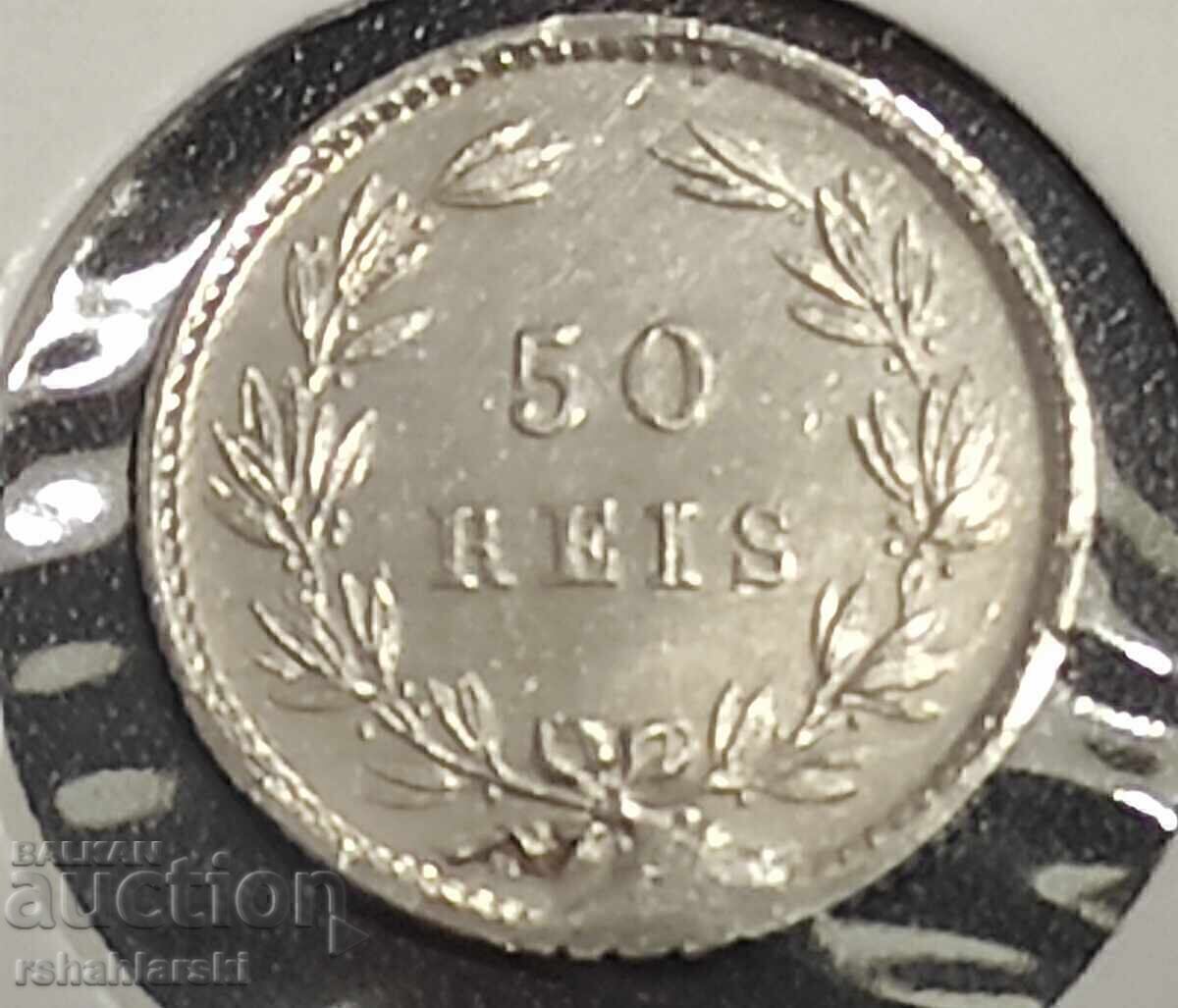 Аукцион Монета Португалия (Сребро) "C" 50 рейса [1877]
