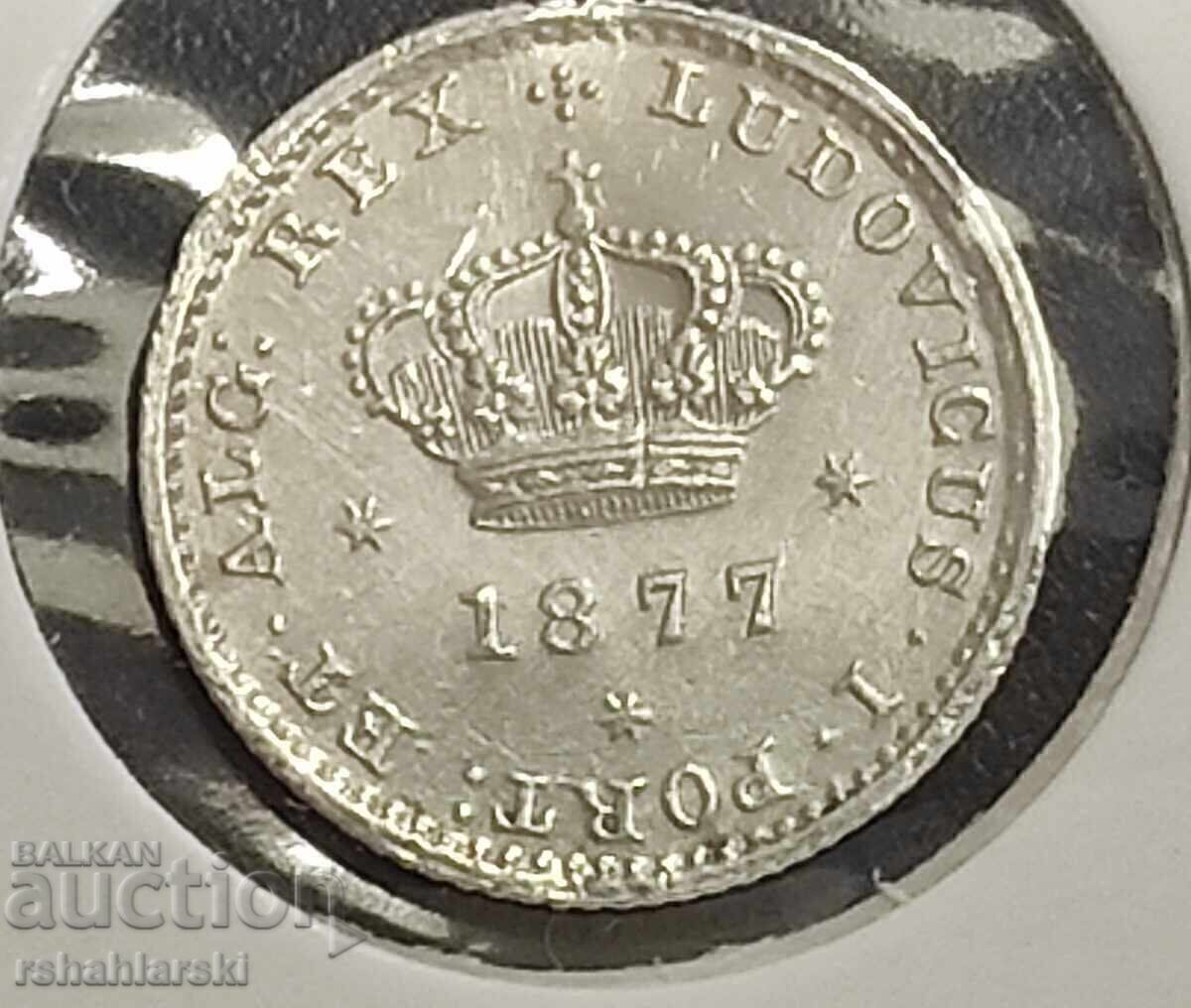 Монета Португалия (Сребро) "C" 50 рейса [1877]