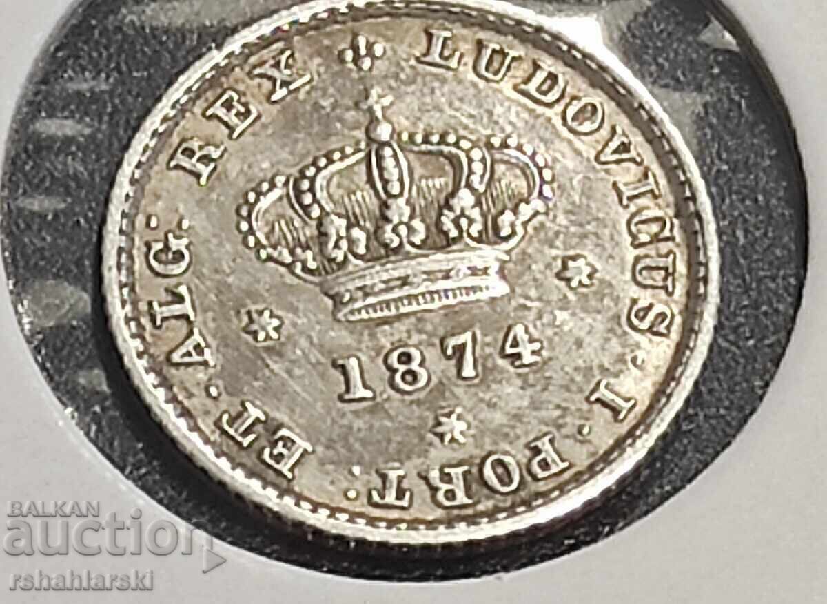 Νόμισμα Πορτογαλίας (Ασήμι) "R" 50 Reis [1874]