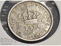 Монета Португалия (Сребро) "R " 50 рейса [1874]