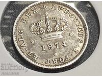 Monedă Portugalia (Argint) "R" 50 reis [1874]
