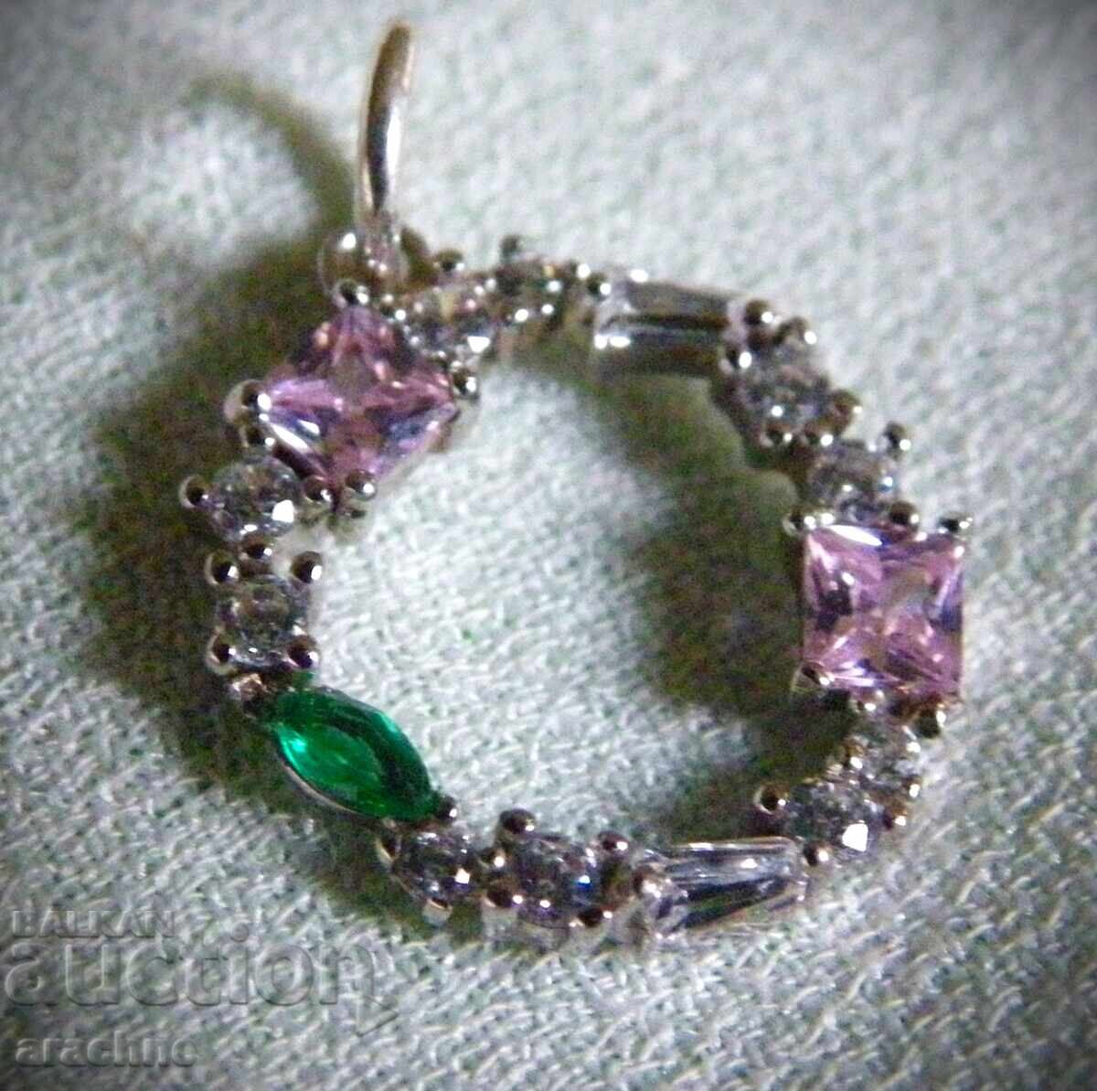 Pandantiv argint cu turmaline și cz - 5