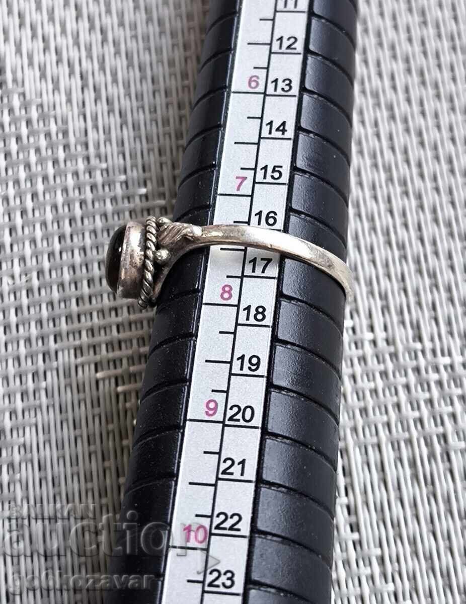 Γυναικείο Ασημένιο Δαχτυλίδι 930 με Μάτι της Τίγρης, 70s - 5