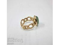 Vintage style ring with natural jade