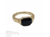 Inel în stil vintage cu piatră neagră
