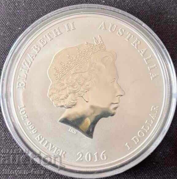 Сребърна монета Лунар Серия 2 цветна 2016 1 oz с цена € 139.00 | 271.86 лв.