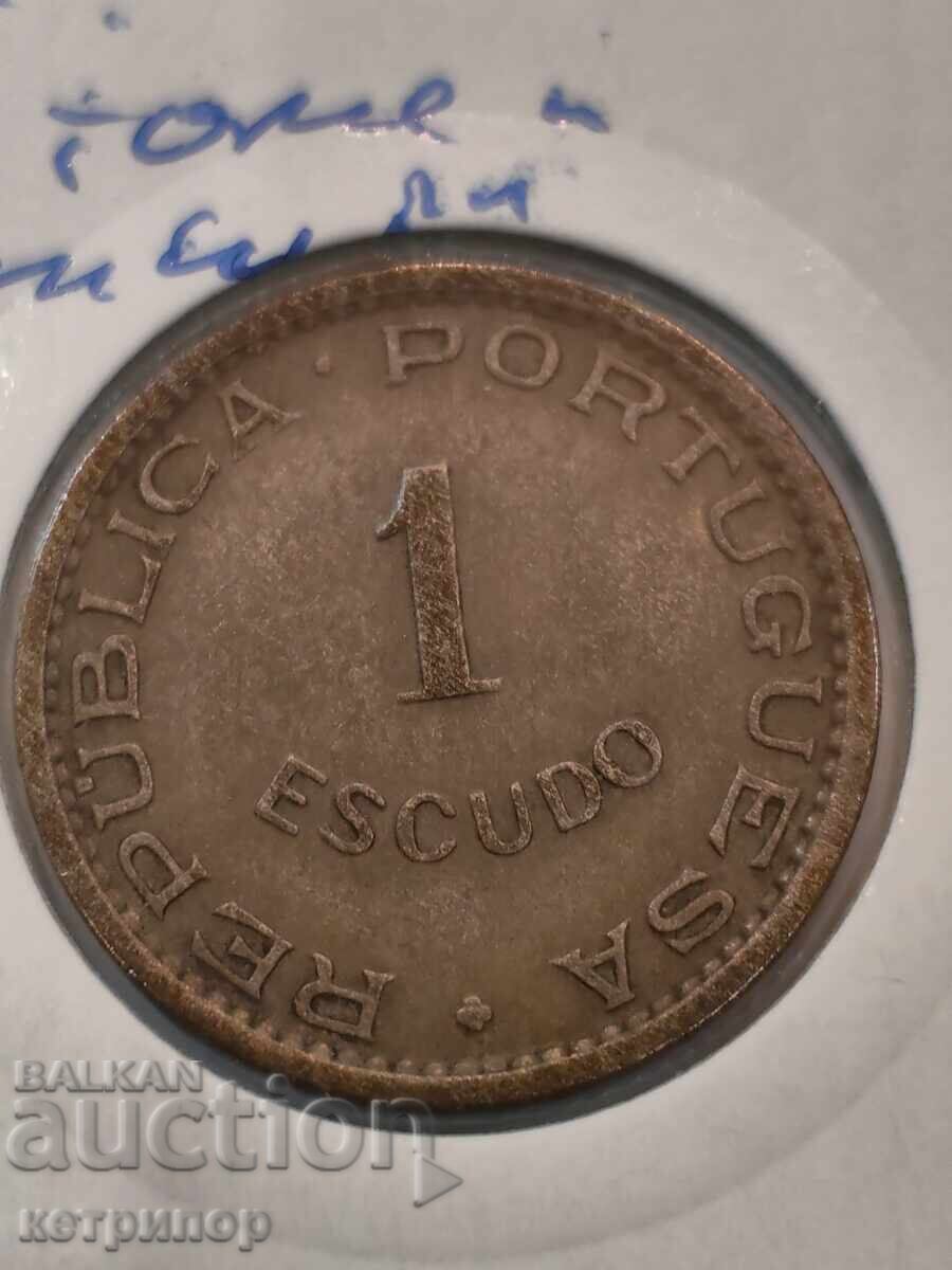 1 escudo São Tomé e Príncipe 1962 arămiu cu preț € 17.00 | 33.25 BGN
